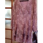 Robe rose �l�gante, d�collet� en v de longueur mi - longue (saison automne ou printemps) de taille 2xl ...