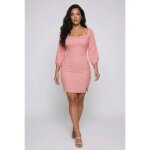 Robe rose � pois femme � neuve avec �tiquette � taille xl � manches 3 / 4