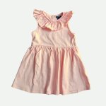 Robe rose saumon sans manche. volant. kiabi. taille 24 mois