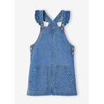 Robe salopette en jean bretelles volantées fille - stone (vertbaudet) Robe salopette en jean bretelles volantées fille - stone (vertbaudet)