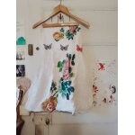 Robe sans bretelles blanche motifs multicolores 40 l desigual.