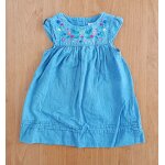 Robe sans manche imitation jean bleu À fleurs multicolores. c&a. taille 9 / 12 mois. 74 cm Robe sans manche imitation jean bleu À fleurs multicolores. c&a. taille 9 / 12 mois. 74 cm