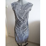 Robe sans manche � imprim� noir et beige gris� promod taille 38