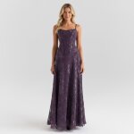 Robe de soir�e longue femme s ? tulle dentelle florale �l�gante fines bretelles bal gala mariage chic ...