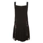 Robe de soire morgan plisse strass polyester 36 noir