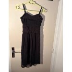 Robe de soir�e noire � bretelles et drap�s - g urban by g�mo - taille s - style chic
