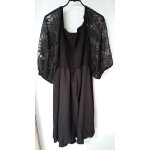 Robe de soir�e noire manches dentelle