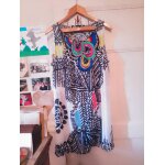 Robe translucide colore haut perles cousues 44 xxl desigual.