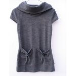 Robe / tunique, manches courtes, en laine acrylique et stretch