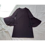 Robe unie � manches volants taille l marque bershka