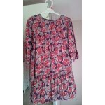 Robe vertbaudet robe fille coton 8 ans imprim fleurs bordeaux