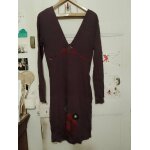 Robe violette motifs multicolores col et dos en v 42 xl desigual.