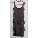 Robe  volants. sans manche. marron. taupe. sequins. jennyfer. viscose. taille 36
