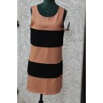 Robe zara � rayures camel / noires. . taille �tiquet�e:m.