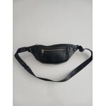 Sac banane texier en cuir noir