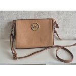 Sac bandouli�re michael kors camel mk logo dor� crossbody femme