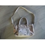 Sac desigual main ou bandoulire simili cuir marron, beige dcos multicolore neuf