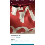 Sac deux en un rouge noir et blanc desigual