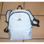 Sac a dos adidas blanc noir toile enduite resistante impermeable bretelles ajustables confort compartiment ...