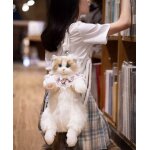 Sac  dos en peluche pour fille, super mignon, tendance, chat noir, sac de shopping de simulation de ...