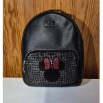 Sac  dos similicuir noir disney minnie en strass