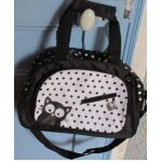 Sac fourre - tout pip & co girls polka - noir et blanc - petit mod�le - 40x26x14cm - anses avec protection ...