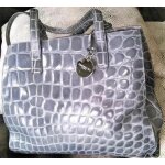 Sac lamarthe cuir gris croco port� �paule