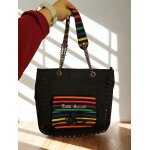 Sac little marcel noir � rayures multicolores � tendance & pratique