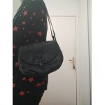 Sac a main bandoulire rglable noir hexagona