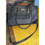 Sac � main et bandouli�re torrente - 32x24cm environ - noir et dor�