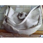Sac À main besace duolynx - 36x23cm env. - forme lune , beige , écru Sac À main besace duolynx - 36x23cm env. - forme lune , beige , écru