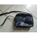 Sac  main cuir bleu marine pourchet paris.
