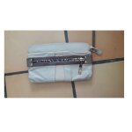 Sac � main cuir souple bag beige & marron peau vachette pochette zipp� mini cabas dents fermeture �clair ...