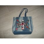 Sac � main david jones jean et motifs  ; londres ; en simili cuir et clout� tbe