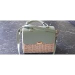 Sac a main kaporal bleu pale, poigne et bandoulire, modle tille