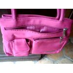 Sac � main rose fuchsia � badouli�re double - 8 poches , 25x22cm environ - marque mick gwend