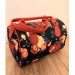 Sac à main russe fleuri rouge polochon luxe 30 cm top qualité cadeau femme Sac à main russe fleuri rouge polochon luxe 30 cm top qualité cadeau femme
