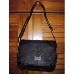 Sac  main ted lapidus de couleur noir , pvc , rabat cuir d'agneau travaill en patchwork , dimensions ...