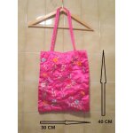 Sac rose fuchsia style indien, � petites fleurs multicolores, avec fermoir h&m