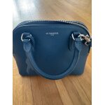 Sac le tanneur porte main avec bandouli�re couleur bleu p�trole en cuir