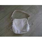 Sac texier cuir blanc � bandouli�re tbe