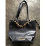 Sac tote versace couture cuir noir.