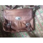 Sacoche cartable f�ssil en cuir pour homme tr�s bon �tat