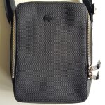 Sacoche chantaco cuir noir lacoste