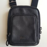 Sacoche cuir noir lacoste