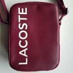 Sacoche cuir & nylon bordeaux lacoste