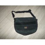 Sacoche ddp porte documents velours et simili cuir noir bandoulire tbe