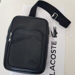 Sacoche grand mod�le cuir noir lacoste