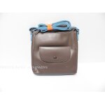 Sacoche sac a main bandouliere gris marron david jones pour femme besace neuf #2