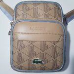 Sacoche simili cuir beige lacoste